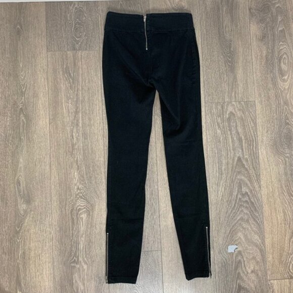Aritzia Wilfred Free Skinny Jeans Mid rise Back Zipper Ankle Zip Denim Black 0 - Picture 12 of 12